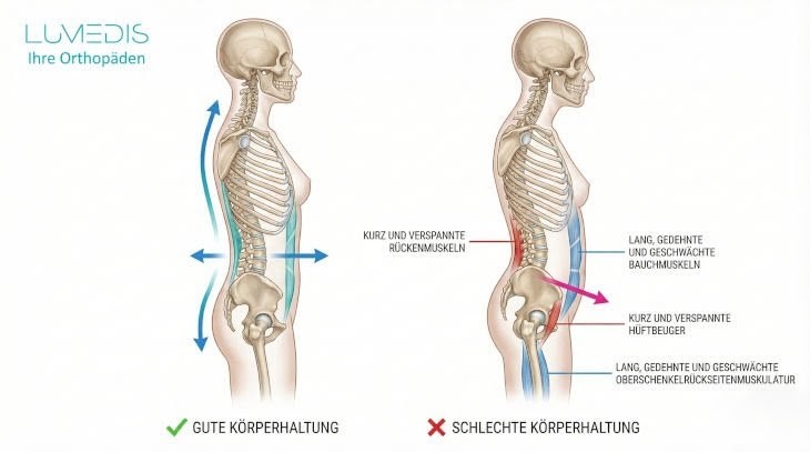 Abbildung einer Beckenkippung nach vorne Abbildung einer Beckenkippung nach vorne