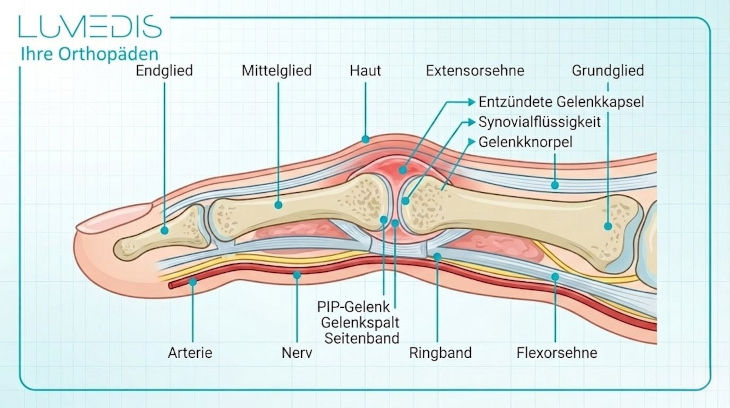 Entzündung der Gelenkkapsel im Finger Entzündung der Gelenkkapsel im Finger