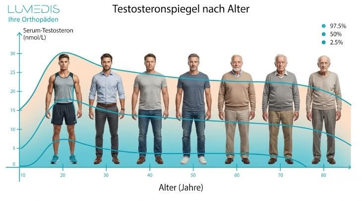 Testosteronspielgel je Alter