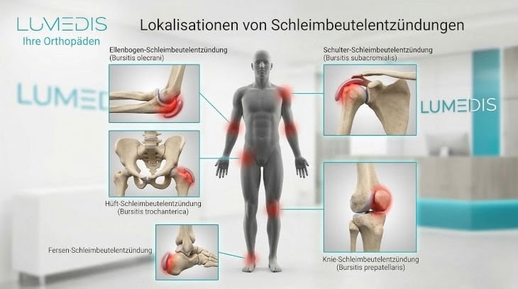 Lokalisationen einer Schleimbeutelentzündung Lokalisationen einer Schleimbeutelentzündung