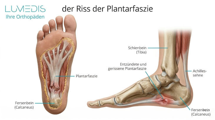 Riss der Plantarfaszie Riss der Plantarfaszie