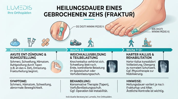 Abbildung: Heilungsdauer eines gebrochenen Zehs