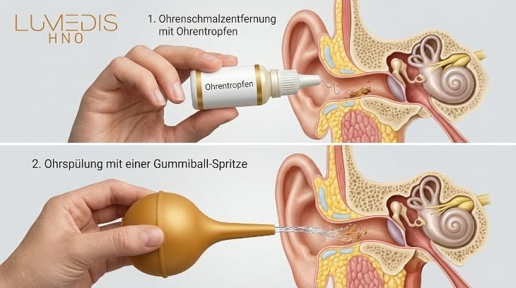 Abbildung Entfernung von Ohrenschmalz