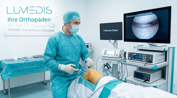 PD Dr. Nils Beisemann macht eine Arthroskopie vom Knie