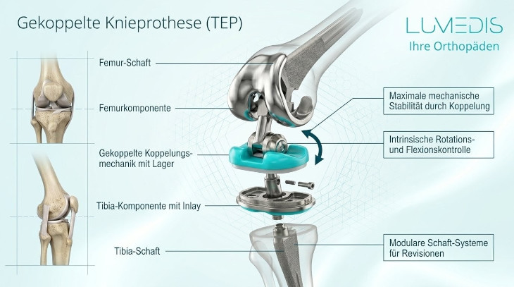 gekoppelte Knieprothese