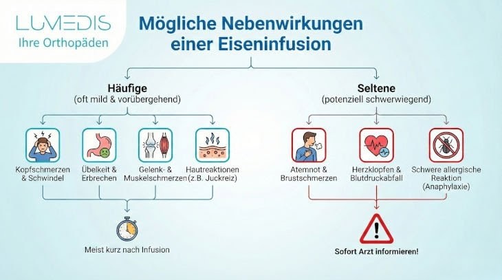 Schaubild Nebenwirkungen einer Eiseninfusion