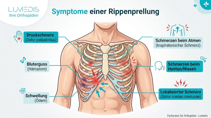 Abbildung: Symptome einer Rippenprellung