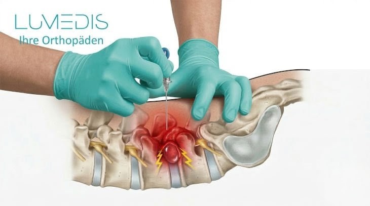 Spritze an die Wirbelsäule