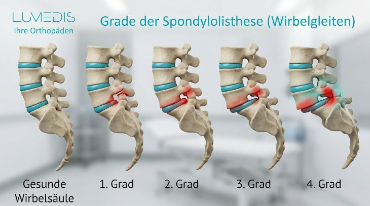 Grad 0 bis 4 Gleitwirbel