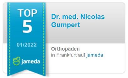 Dr. Gumpert wird von Jameda zum besten Orthopäden in Frankfurt prämiert