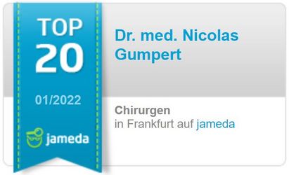 Dr. Gumpert wird von Jameda zum besten Chirurgen  in Frankfurt prämiert